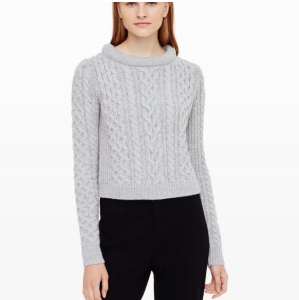 Club Monaco grey cable knit sweater